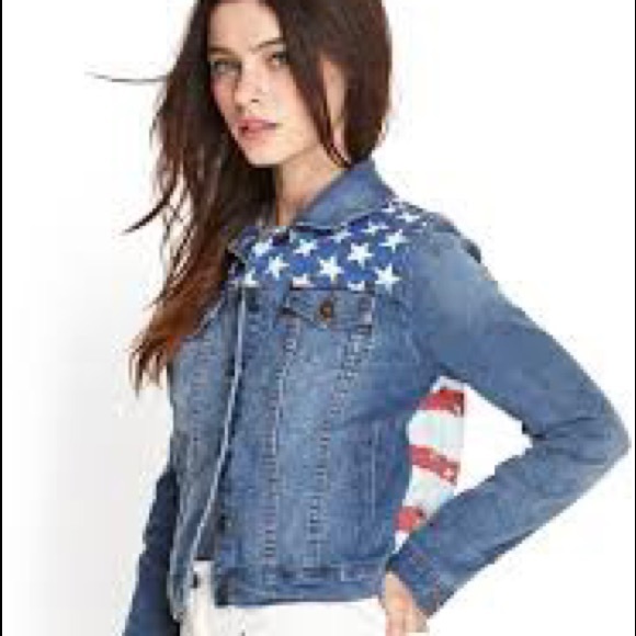🇺🇸🇺🇸 FOREVER 21 Premium Denim USA Jacket🇺🇸🇺🇸 - Picture 3 of 16
